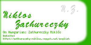 miklos zathureczky business card